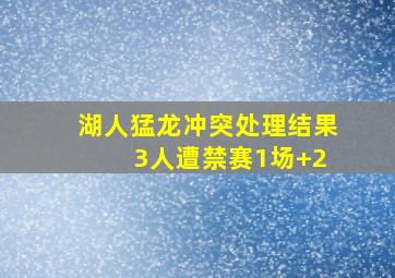 湖人猛龙冲突处理结果 3人遭禁赛1场+2